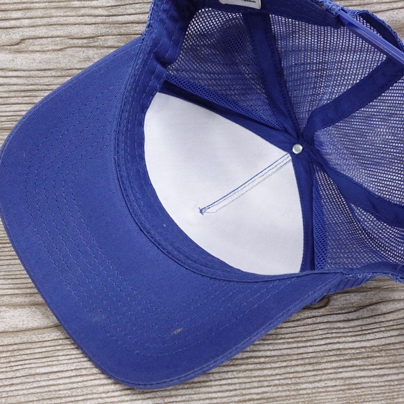 BASS PRO SHOPS LOGO BLUE ADJUSTABLE MESH SNAPBACK BASEBALL TRUCKER HAT CAP - Picture 7 of 11